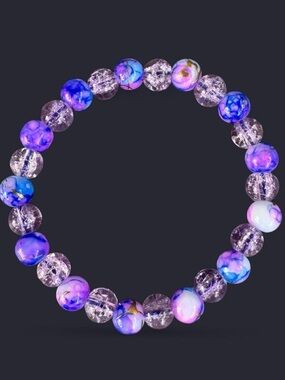 Purple Dream Glass Bead Bracelet 8mm